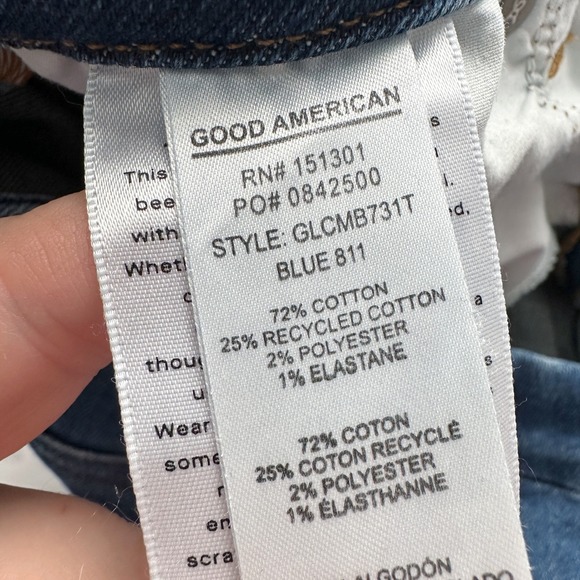 GOOD AMERICAN Good Legs Crop Mini Bootcut Jeans In Blue811 women's size 10/31 - Picture 9 of 14